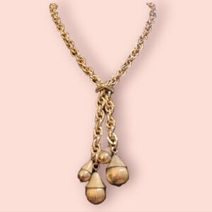 Vintage Lariat slide chunky rope chain goldtone